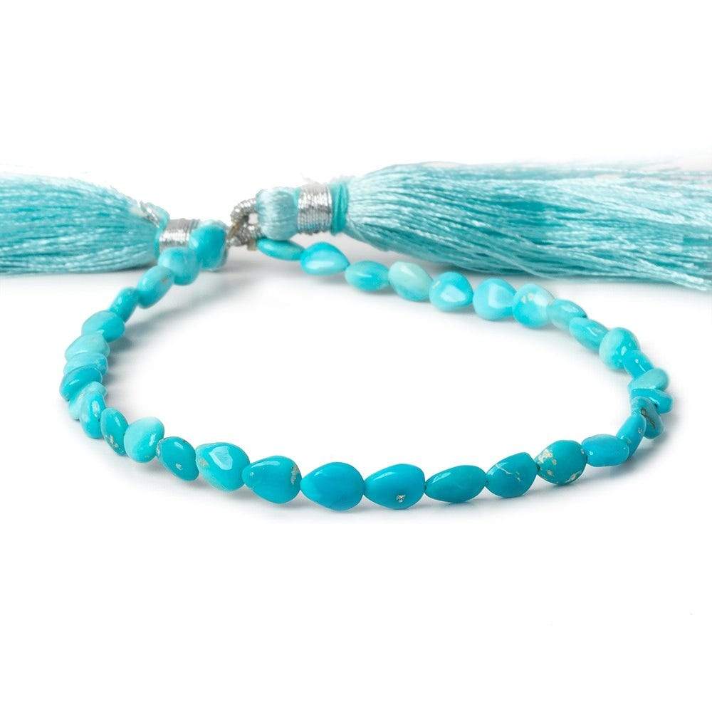 6x4mm Turquoise straight drilled plain pears 8 inch 36 beads (ONLINE ORDER ONLY)