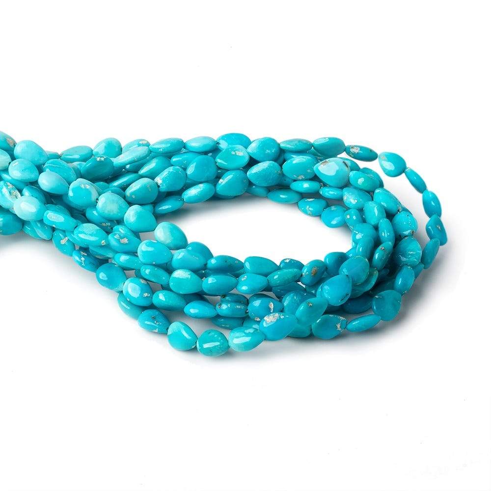 6x4mm Turquoise straight drilled plain pears 8 inch 36 beads (ONLINE ORDER ONLY)