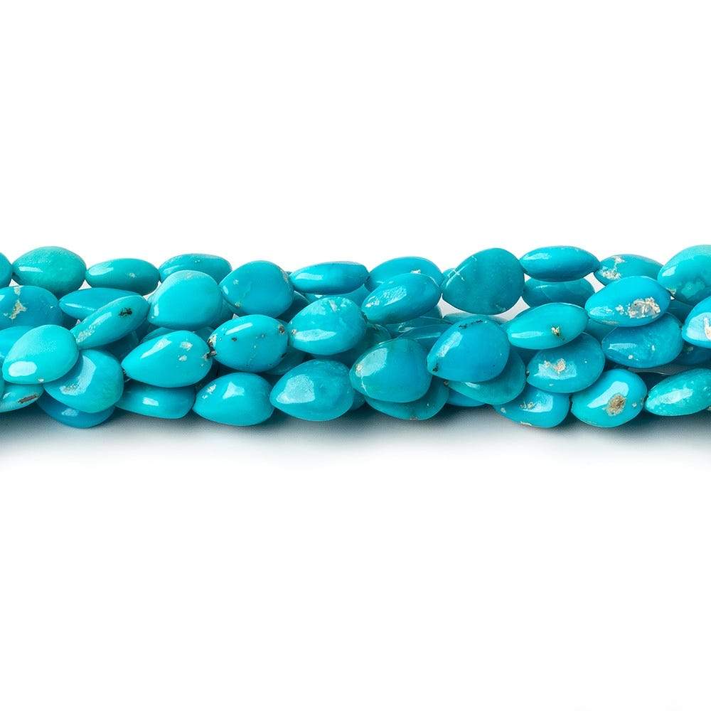 6x4mm Turquoise straight drilled plain pears 8 inch 36 beads (ONLINE ORDER ONLY)