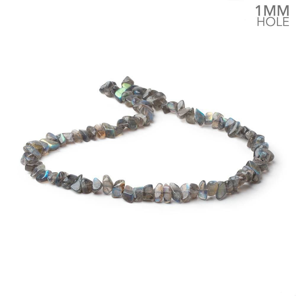 6x5-10x4mm Labradorite Plain Nugget 16 inch 78 Beads 1mm Hole (ONLINE ORDER ONLY)