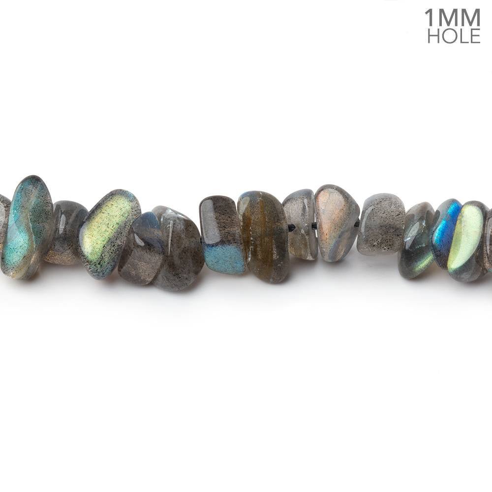 6x5-10x4mm Labradorite Plain Nugget 16 inch 78 Beads 1mm Hole (ONLINE ORDER ONLY)