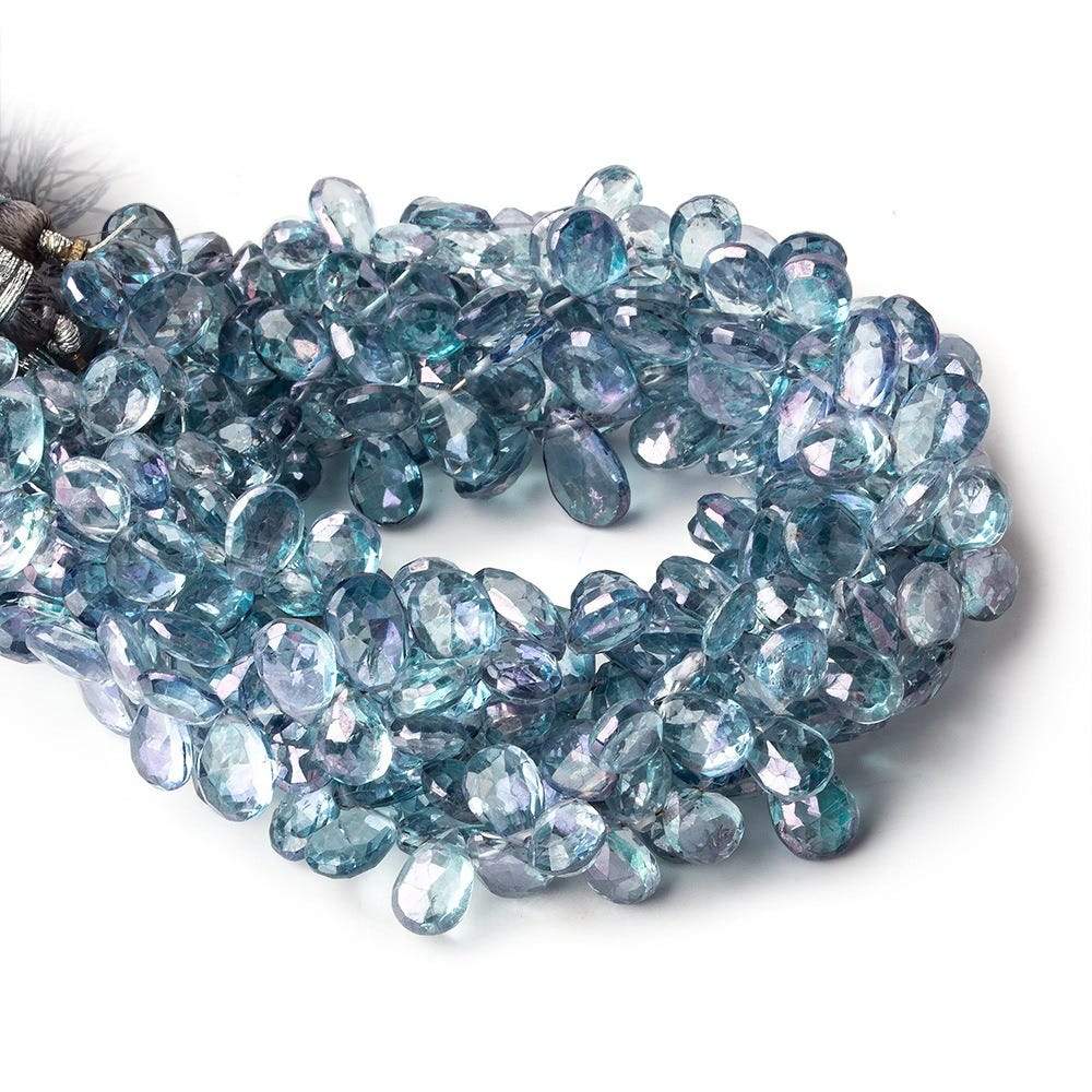 5x7mm Mystic Blue Topaz faceted pear beads 8 inch 63 pieces (ONLINE ORDER ONLY)
