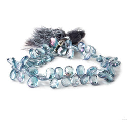 5x7mm Mystic Blue Topaz faceted pear beads 8 inch 63 pieces (ONLINE ORDER ONLY)