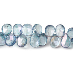 5x7mm Mystic Blue Topaz faceted pear beads 8 inch 63 pieces (ONLINE ORDER ONLY)