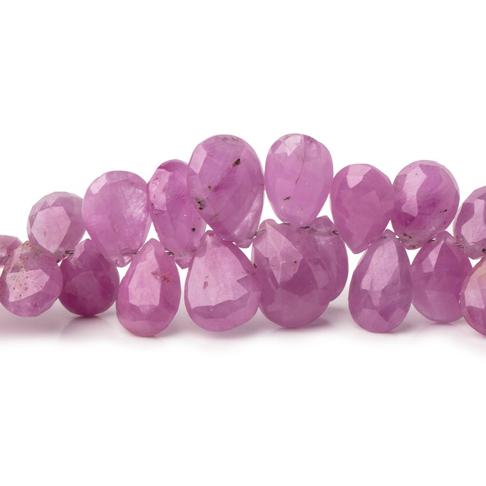 6x5-10x7mm Burma Ruby Faceted Pear Beads 8 inch 76 pieces AA (ONLINE ORDER ONLY)