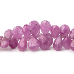 6x5-10x7mm Burma Ruby Faceted Pear Beads 8 inch 76 pieces AA (ONLINE ORDER ONLY)