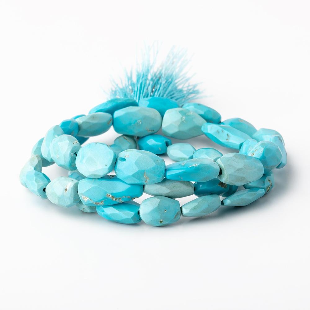 6x5-10x7mm Sleeping Beauty Turquoise Faceted Nugget Beads 15 inch 42 pieces (ONLINE ORDER ONLY)