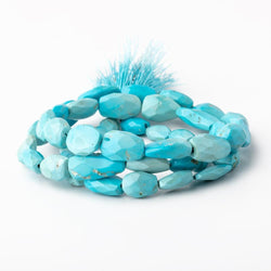 6x5-10x7mm Sleeping Beauty Turquoise Faceted Nugget Beads 15 inch 42 pieces (ONLINE ORDER ONLY)