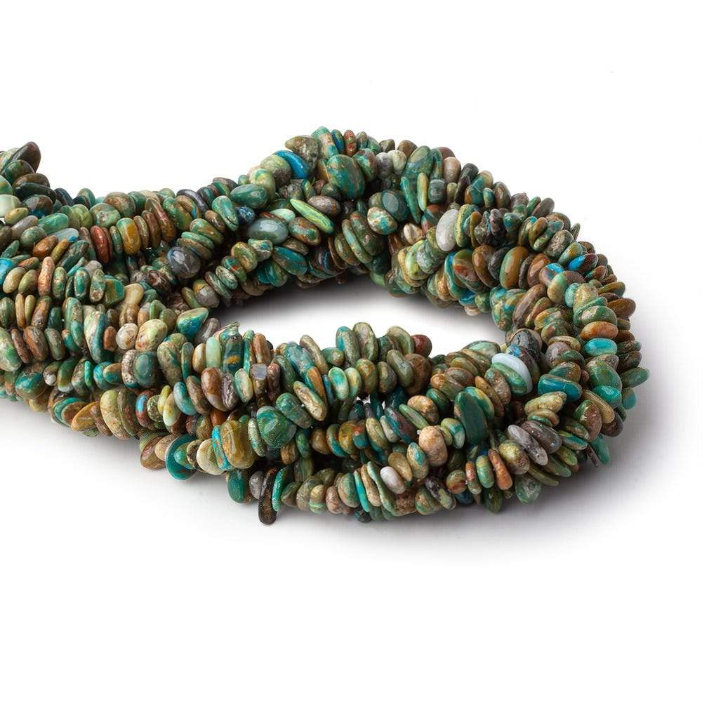 6x5-11x6mm Blue Peruvian Opal ( Opalina )  plain chip nugget beads 16 inch (ONLINE ORDER ONLY)