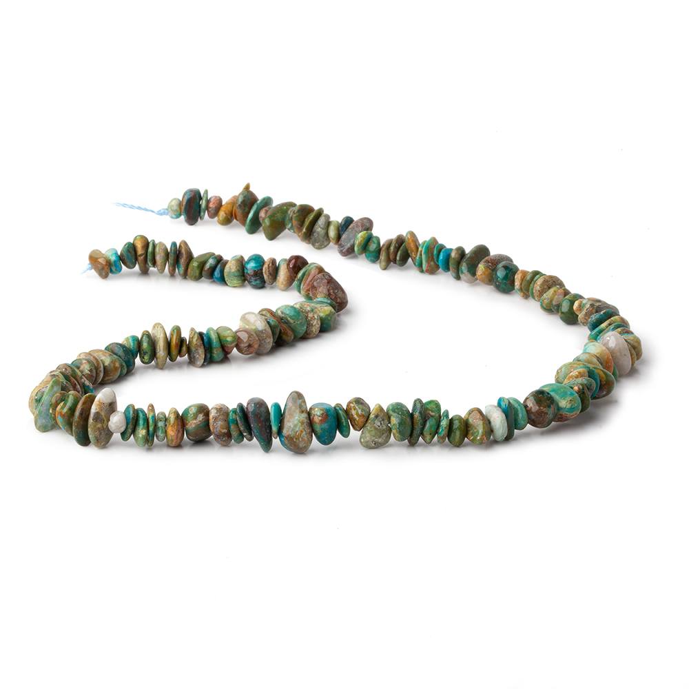 6x5-11x6mm Blue Peruvian Opal ( Opalina )  plain chip nugget beads 16 inch (ONLINE ORDER ONLY)