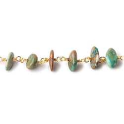 6x5-11x6mm Blue Peruvian Opalina on Vermeil Chain by the foot 30 Beads (ONLINE ORDER ONLY)