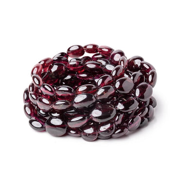 6x5-11x8mm Rhodolite Garnet Plain Oval Beads 16 inch 48 pieces (ONLINE ORDER ONLY)