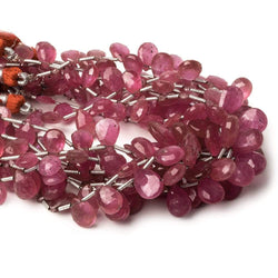 6x5-11x8mm Ruby Faceted Pear Briolettes 8 inch 26 beads (ONLINE ORDER ONLY)