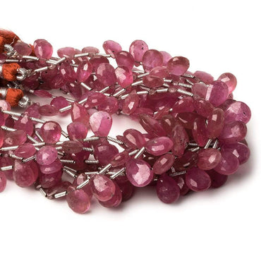 6x5-11x8mm Ruby Faceted Pear Briolettes 8 inch 26 beads (ONLINE ORDER ONLY)