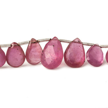 6x5-11x8mm Ruby Faceted Pear Briolettes 8 inch 26 beads (ONLINE ORDER ONLY)