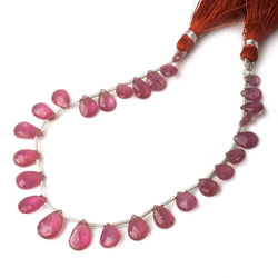 6x5-11x8mm Ruby Faceted Pear Briolettes 8 inch 26 beads (ONLINE ORDER ONLY)