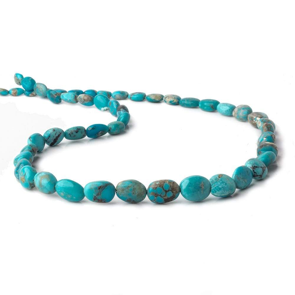 6x5-11x9mm Sleeping Beauty Turquoise with Pyrite plain nugget beads 17.5 inch 50 pcs (ONLINE ORDER ONLY)