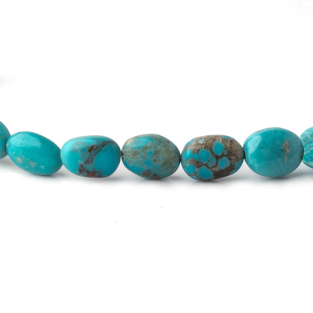 6x5-11x9mm Sleeping Beauty Turquoise with Pyrite plain nugget beads 17.5 inch 50 pcs (ONLINE ORDER ONLY)