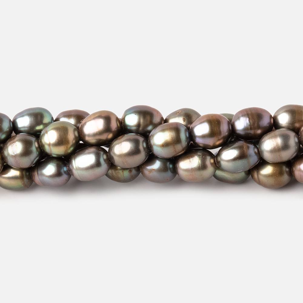 6x5-7x5mm Forest Green Oval Freshwater Pearls 15.5 inch 60 pieces (ONLINE ORDER ONLY)