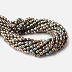 6x5-7x5mm Forest Green Oval Freshwater Pearls 15.5 inch 60 pieces (ONLINE ORDER ONLY)