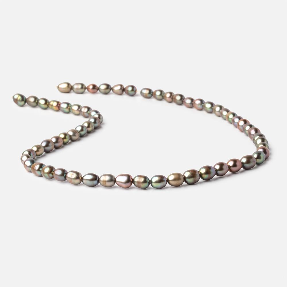 6x5-7x5mm Forest Green Oval Freshwater Pearls 15.5 inch 60 pieces (ONLINE ORDER ONLY)