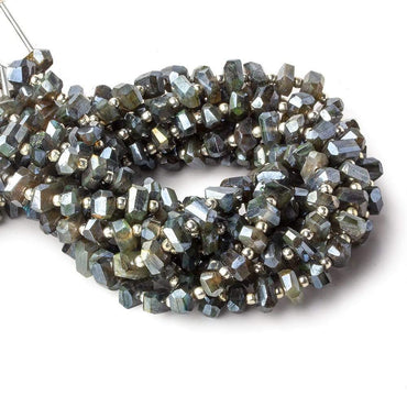 6x5-7x5mm Mystic Labradorite center drilled faceted nuggets 8 inch 33 beads (ONLINE ORDER ONLY)