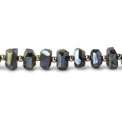 6x5-7x5mm Mystic Labradorite center drilled faceted nuggets 8 inch 33 beads (ONLINE ORDER ONLY)