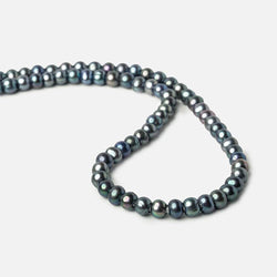 6x5-7x6mm Blue Green Peacock Off Round 2.5mm Large Hole Freshwater Pearl 75 pcs (ONLINE ORDER ONLY)