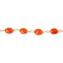 6x5-7x6mm Carnelian Faceted Ovals on Gold Plated Chain (ONLINE ORDER ONLY)