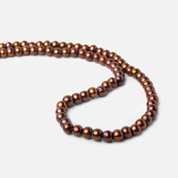 6x5-7x6mm Cinnamon Brown Off Round 2.5mm Large Hole Freshwater Pearl 75 pcs (ONLINE ORDER ONLY)