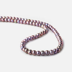6x5-7x6mm Pink Peacock Silver Off Round 2.5mm Large Hole Freshwater Pearl 75 pcs (ONLINE ORDER ONLY)