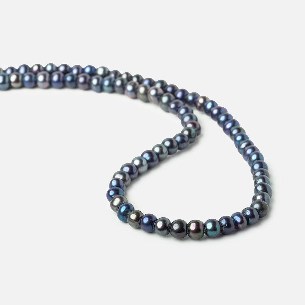 6x5-7x6mm Shaded Navy Off Round 2.5mm Large Hole Freshwater Pearl 75 pcs (ONLINE ORDER ONLY)