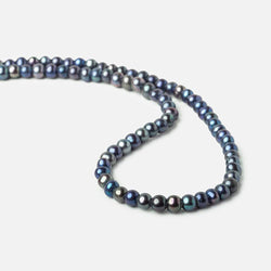 6x5-7x6mm Shaded Navy Off Round 2.5mm Large Hole Freshwater Pearl 75 pcs (ONLINE ORDER ONLY)