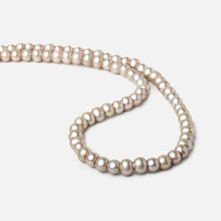 6x5-7x6mm Venetian Silver Off Round 2.5mm Large Hole Freshwater Pearl 75 pieces (ONLINE ORDER ONLY)