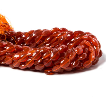 6x5-8x6mm Carnelian Faceted Oval Straight Drilled Beads 8 inch 23 pieces (ONLINE ORDER ONLY)