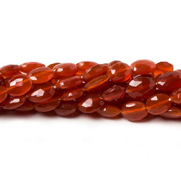 6x5-8x6mm Carnelian Faceted Oval Straight Drilled Beads 8 inch 23 pieces (ONLINE ORDER ONLY)