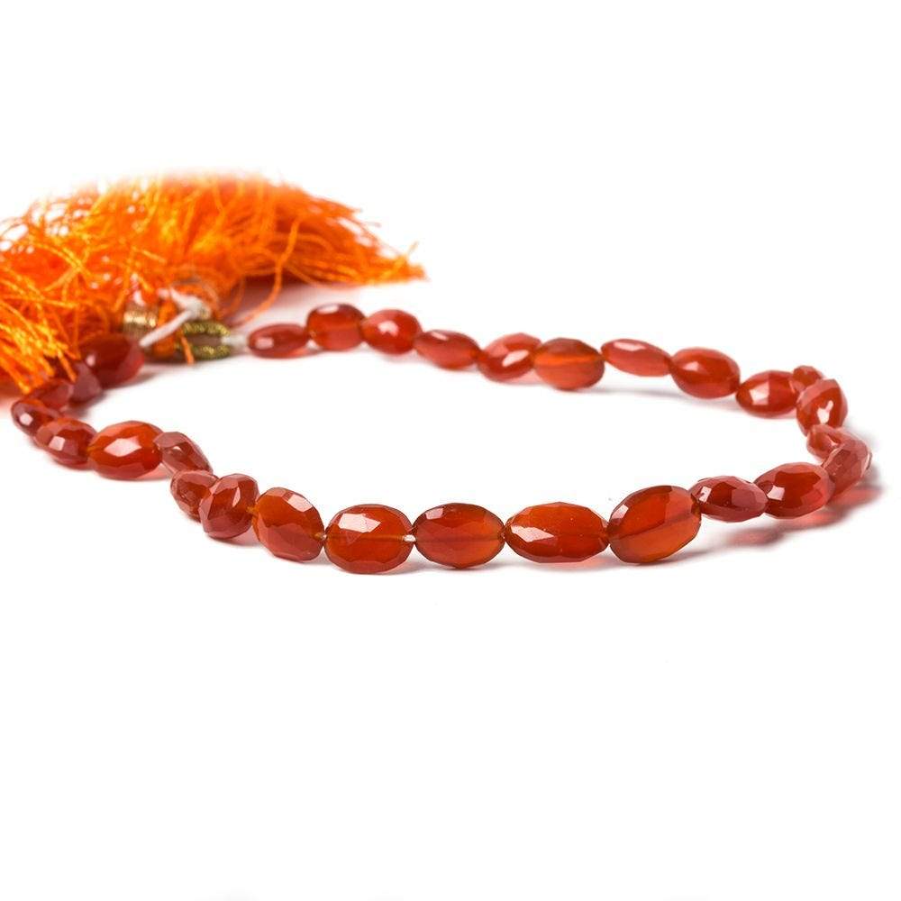 6x5-8x6mm Carnelian Faceted Oval Straight Drilled Beads 8 inch 23 pieces (ONLINE ORDER ONLY)