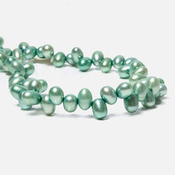 6x5-8x6mm Mint Green Top Drilled Oval Freshwater Pearls 16 inch 84 pieces (ONLINE ORDER ONLY)