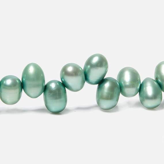 6x5-8x6mm Mint Green Top Drilled Oval Freshwater Pearls 16 inch 84 pieces (ONLINE ORDER ONLY)