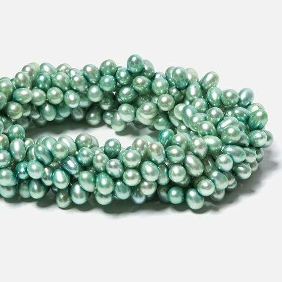 6x5-8x6mm Mint Green Top Drilled Oval Freshwater Pearls 16 inch 84 pieces (ONLINE ORDER ONLY)