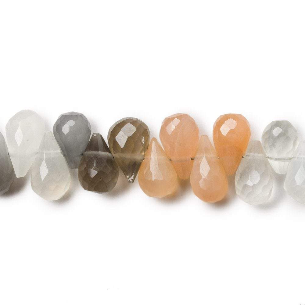 6x10mm Multi Color Moonstone Faceted Tear Drop Beads 8 inch 59 beads AA (ONLINE ORDER ONLY)