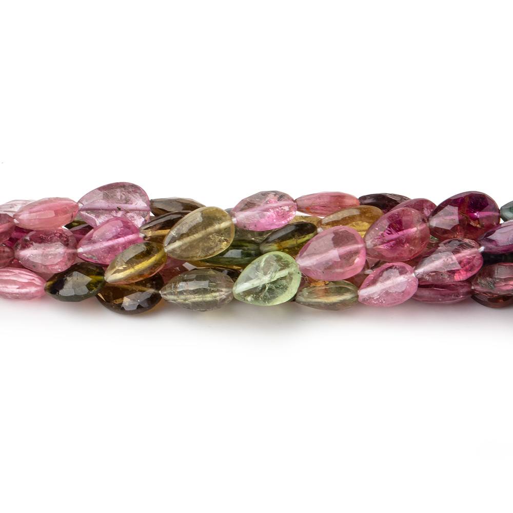 6x5-8x6mm Multi Color Tourmaline Faceted Pear Beads 15 inch 48 pieces AA (ONLINE ORDER ONLY)