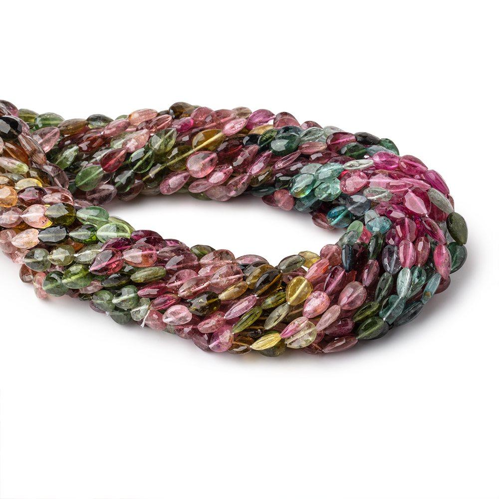 6x5-8x6mm Multi Color Tourmaline Faceted Pear Beads 15 inch 48 pieces AA (ONLINE ORDER ONLY)