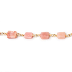 6x5-8x6mm Pink Peruvian Opal Faceted Nugget Beads on Vermeil Chain (ONLINE ORDER ONLY)