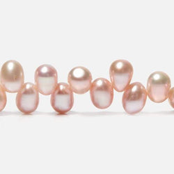 5x7mm Pink Top Drilled Oval Freshwater Pearls 16 inch 77 pieces (ONLINE ORDER ONLY)
