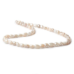 6x5-8x6mm Silver Mystic Creamy White Moonstone plain nuggets 16 inch 53 beads (ONLINE ORDER ONLY)
