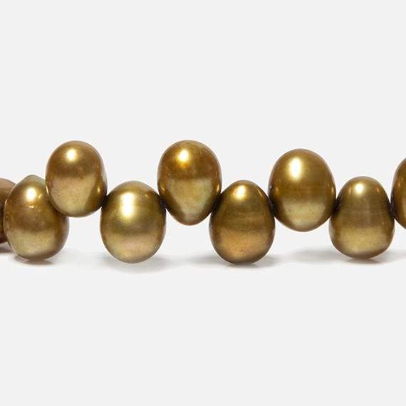 6x5-9x6mm Antique Gold Top Drilled Oval Freshwater Pearls 15.5 inch 77 pieces (ONLINE ORDER ONLY)