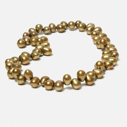 6x5-9x6mm Antique Gold Top Drilled Oval Freshwater Pearls 15.5 inch 77 pieces (ONLINE ORDER ONLY)