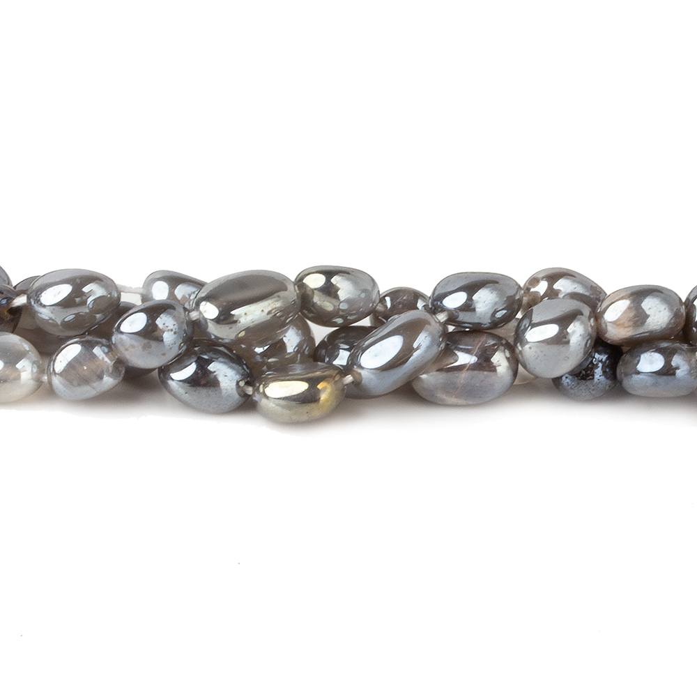 6x5-9x6mm Mystic Platinum Grey Moonstone plain nuggets 16 inch 55 beads (ONLINE ORDER ONLY)