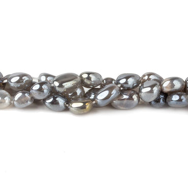 6x5-9x6mm Mystic Platinum Grey Moonstone plain nuggets 16 inch 55 beads (ONLINE ORDER ONLY)